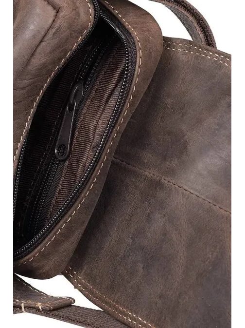 Trendy kožená pánská taška v hnědé barvě