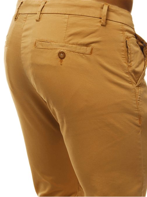 Moderní kamelové pánské chinos kalhoty B/77005