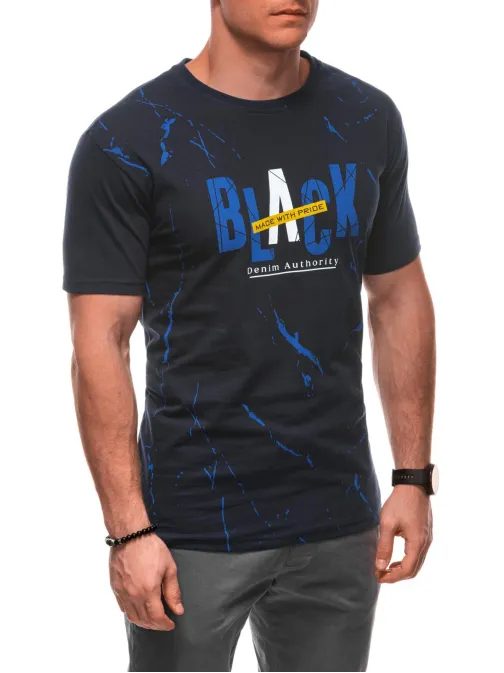 Tmavě modré tričko s originálním potiskem S2028