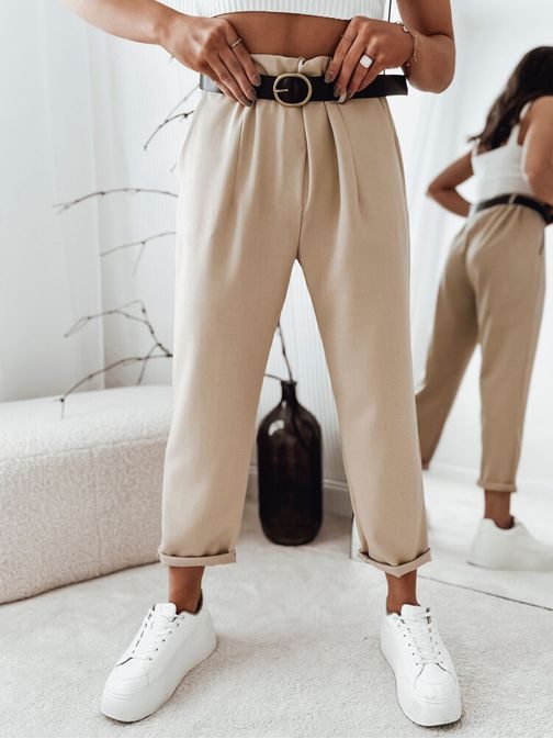 Elegantní dámské kamelové kalhoty Lara