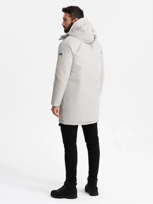 Nadčasová krémová pánská parka V1 JALJ-0166