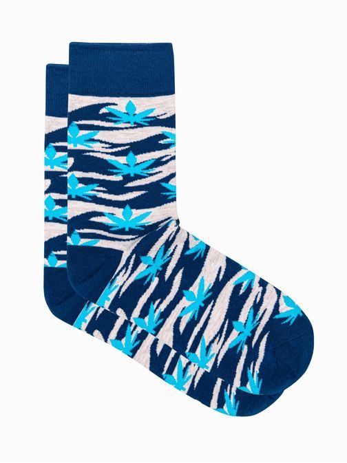 Veselé pánské ponožky v modré barvě U112