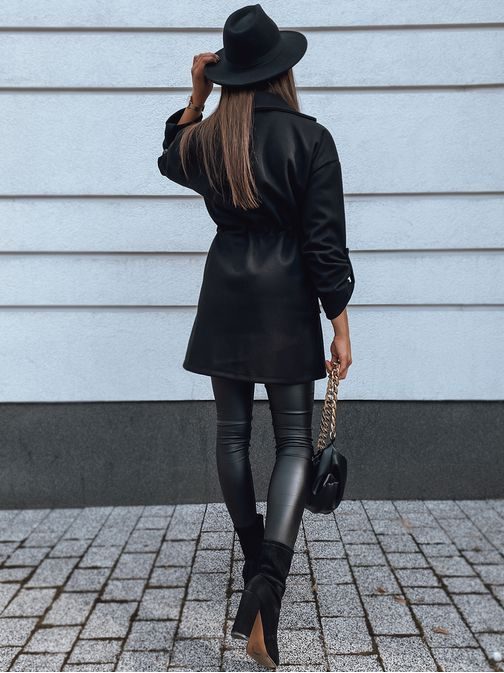 Dámský módní kabát v černé barvě Rapallo