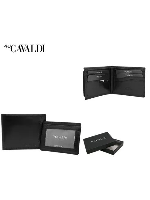 Jednoduchá černá kožená peněženka na karty