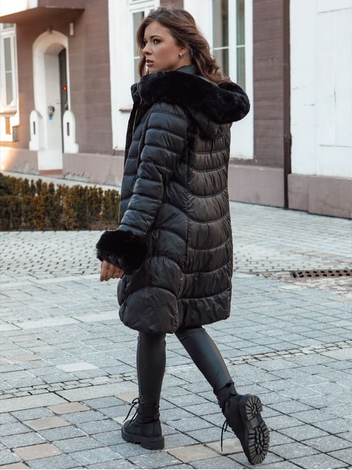 Dámská prošívaná černá zimní bunda Moon