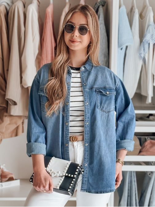 Oversize džínová košile modrá