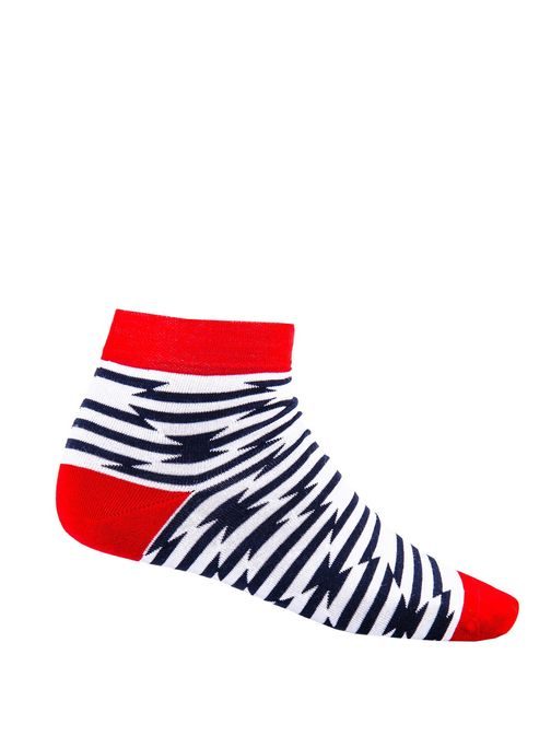 Bílé kotníkové vzorované ponožky U13
