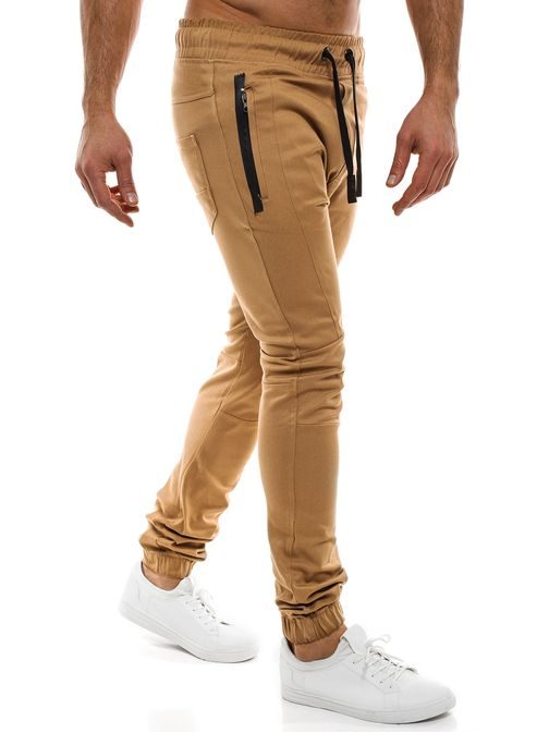 Moderní kalhoty kamelová barvy ATHLETIC 0803