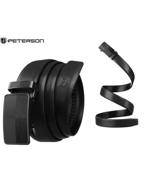Elegantní černý kožený pásek Peterson