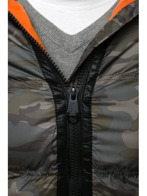 Zimní bunda s maskáčovým vzorem oranžová STEGOL 128