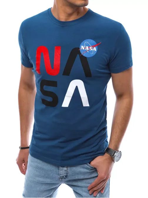 Trendy nebesky modré tričko s potiskem Nasa