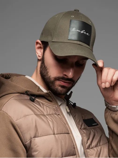 Pánská khaki kšiltovka s velkou nášivkou V2 ACCS-0101