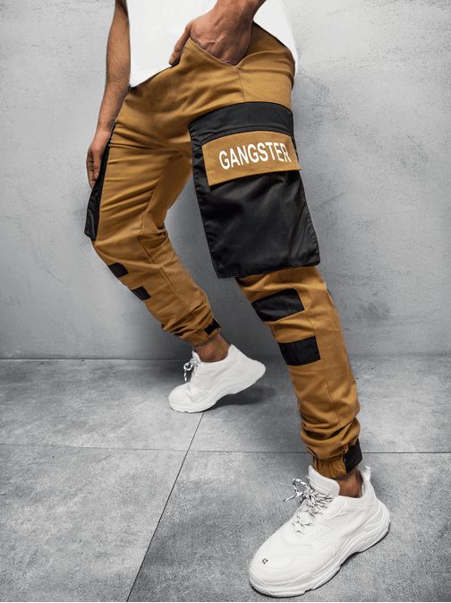 Stylové kamelové joggery G/11131