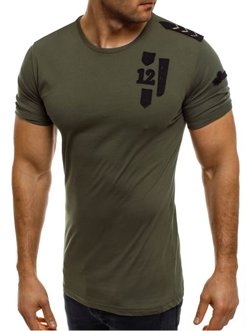 Khaki tričko army styl pánské BREEZY 228