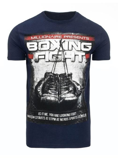 Granátové moderní pánské tričko BOXING FIGHT