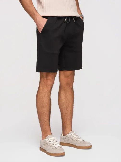 Trendy černé pánské šortky s logem V1 SRBC-0153