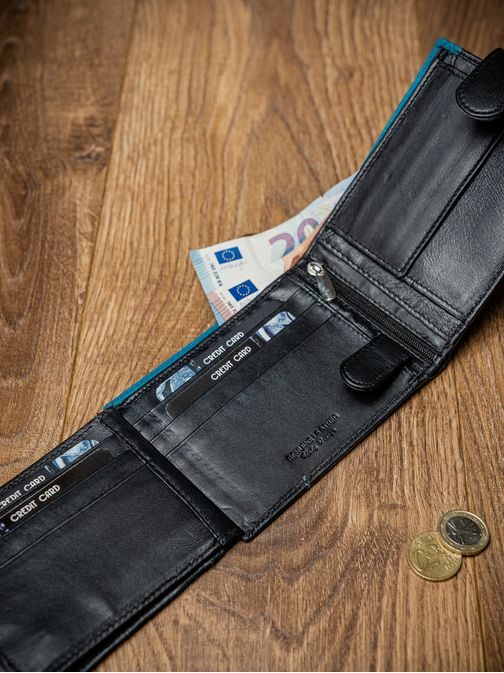Černo-modrá kožená peněženka Wild