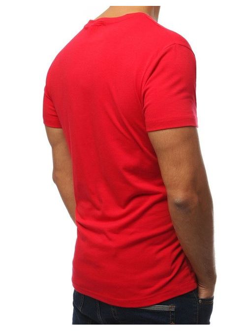 Pohodlné pánské červené tričko