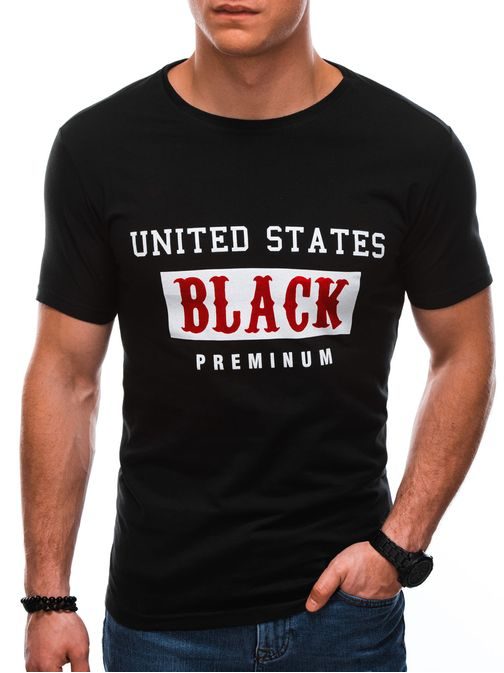 Trendové tričko v černé barvě S1405
