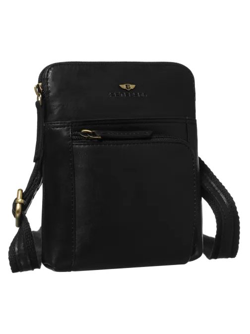 Černá kožená pánská taška s pouzdrem