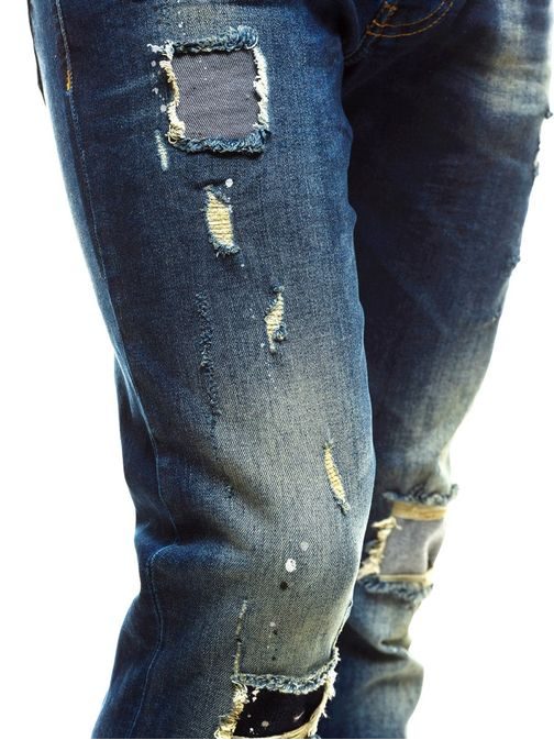 Atraktivní pánské džíny se záplatami BREEZY 1806