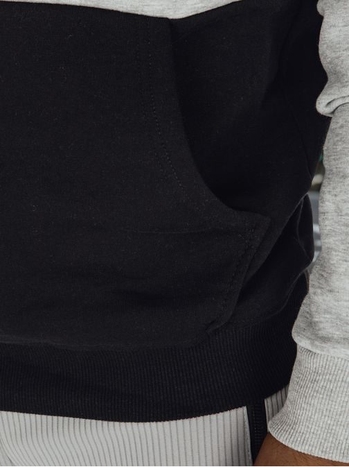 Pánská šedo-černá mikina s kapucí