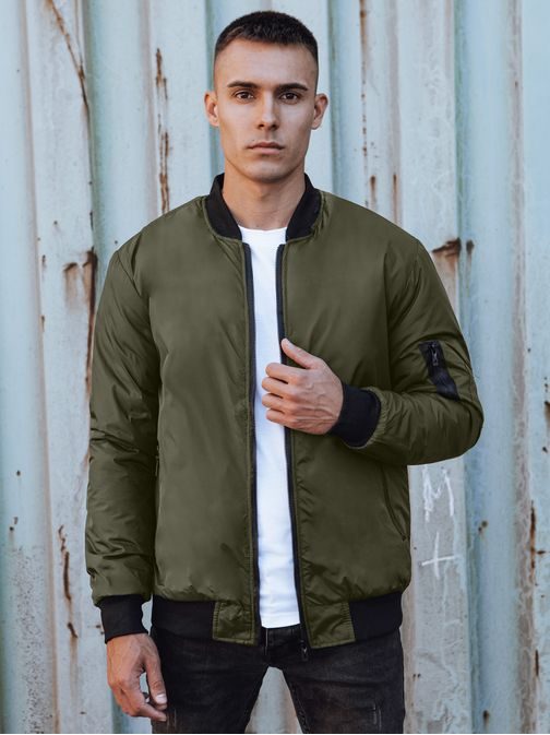 Jedinečná zelená přechodná bomber bunda