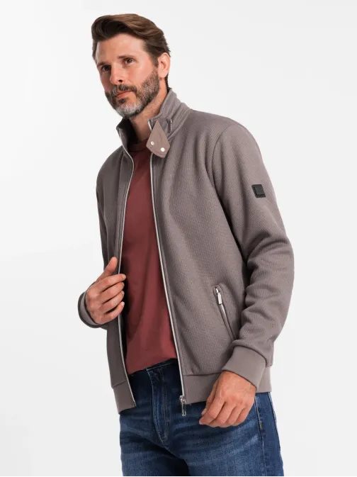 Trendy popelavá bomber bunda V2 JANP-0154