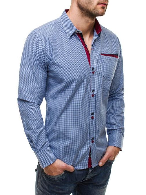 Výrazná kostkovaná modrá košile Zazzoni 943