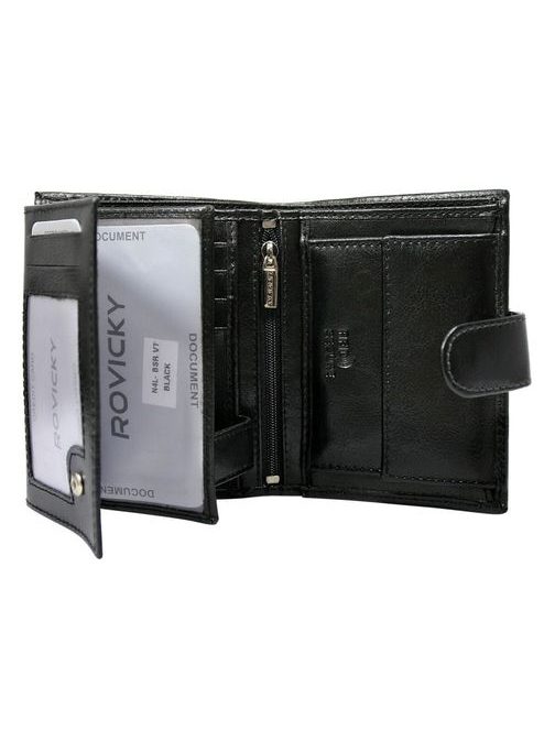 Pánská černá peněženka s přezkou