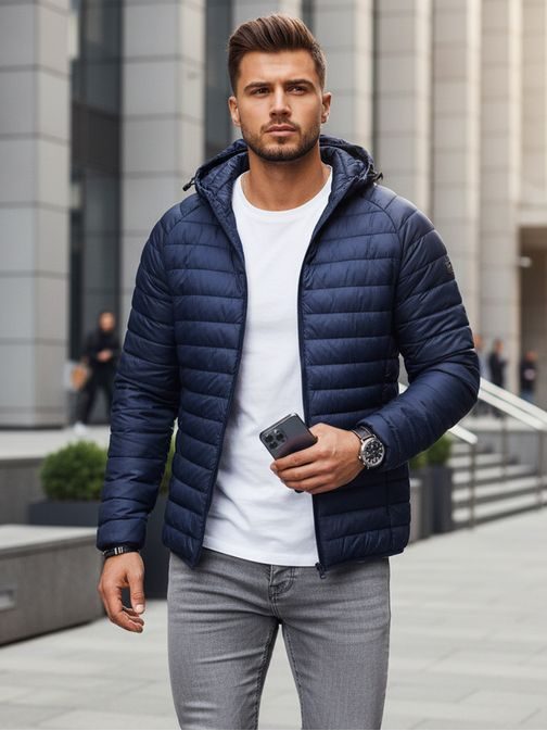 Prošívaná granátová přechodná bunda s kapucí