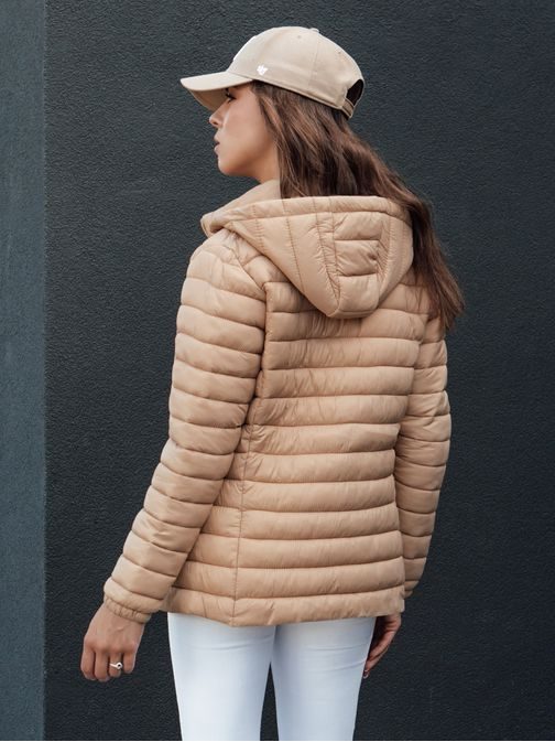 Stylová béžová dámská bunda Femmoda