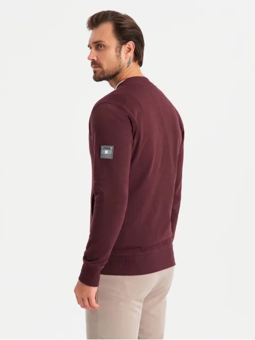 Zajímavá vínová bomber mikina V13 SSZP-0215
