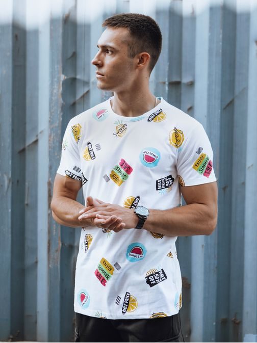 Bílé tričko s trendy letním potiskem