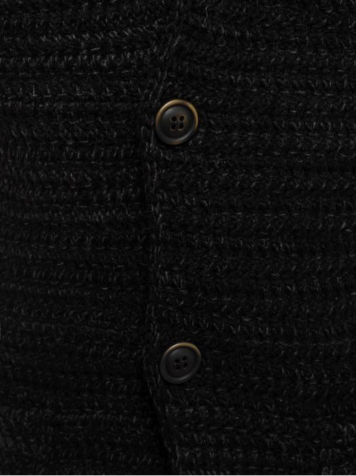 Módní černý prodloužený svetr BREEZY B9016S