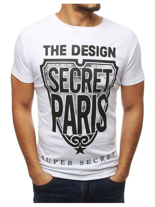 Bílé pánské tričko SECRET PARIS