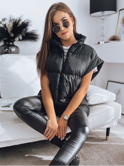 Originální dámská prošívaná vesta v černé barvě Nimia