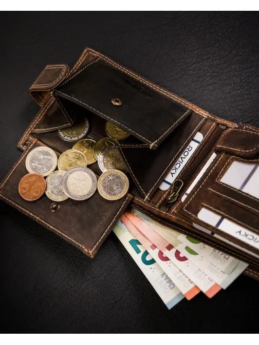 Pánská kožená peněženka v hnědé barvě WILD