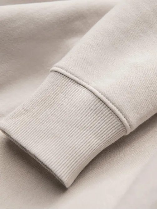 Základní béžová mikina bez kapuce v1 SSBN-0175