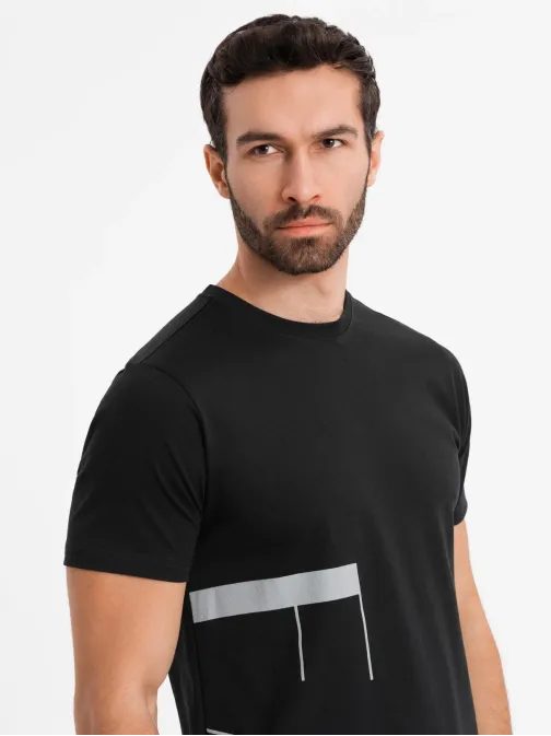 Originální černé tričko s nápisem V1 TSPT-0213