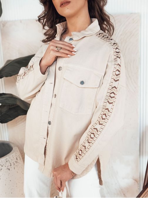 Nádherná dámská světle béžová riflová bunda Dalalis