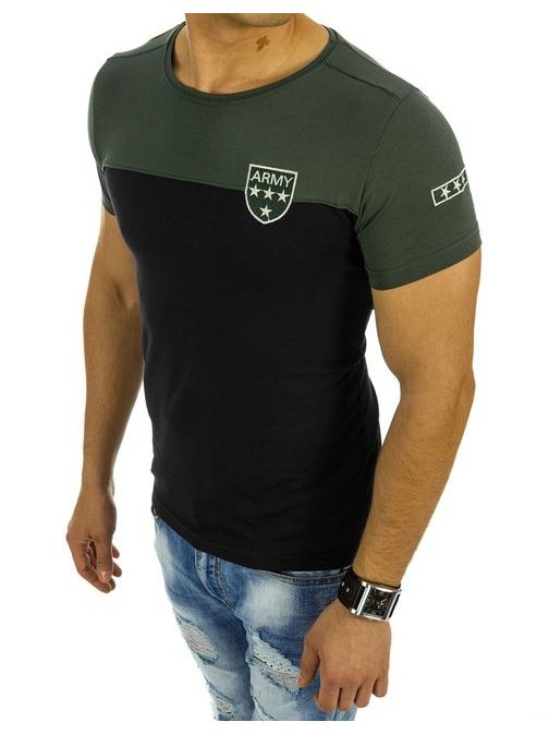 Zeleno-černé pánské trendy tričko