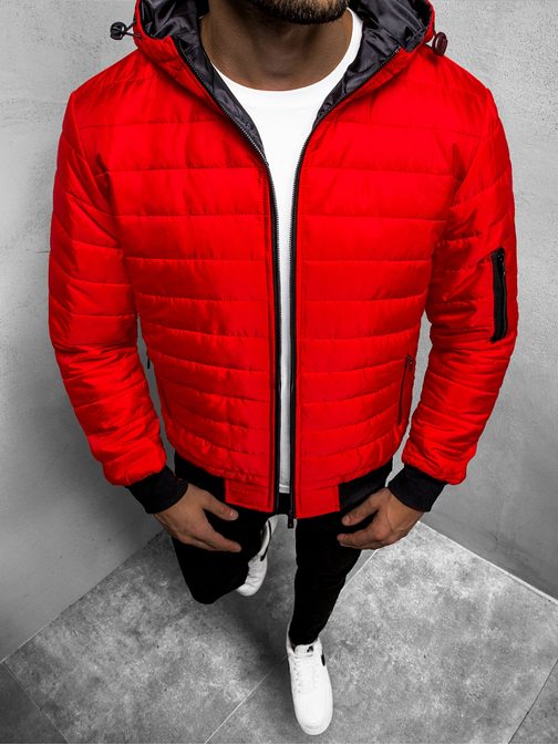 Pánská červená bunda s kapucí JS/MY13Z