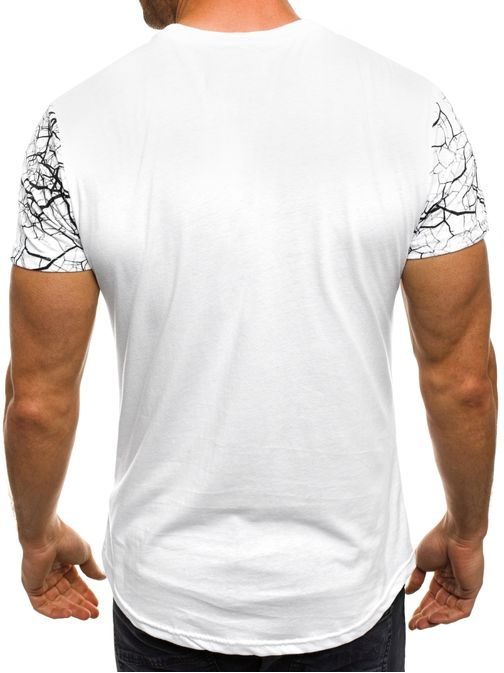Moderní pánské bílé tričko s potiskem CENSORED J.STYLE SS103