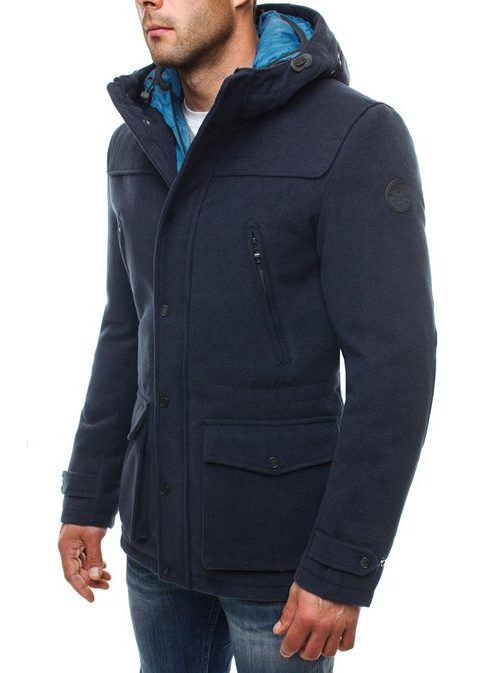 Dlouhý granátový zimní kabát 9959