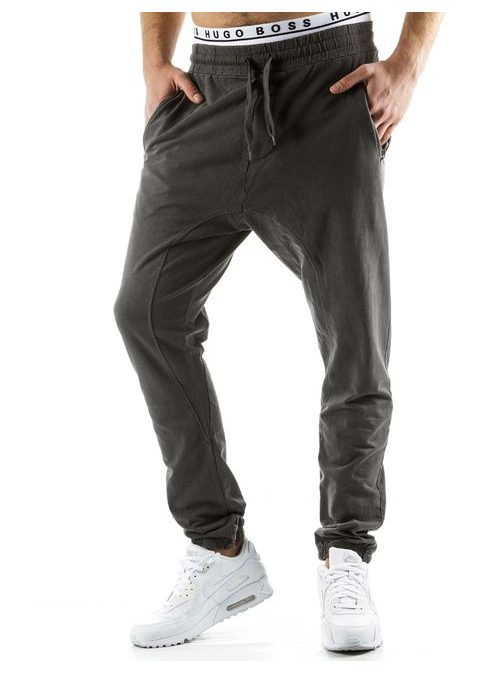 Teplákové baggy nohavice v antracitovej farbe (ux0509)