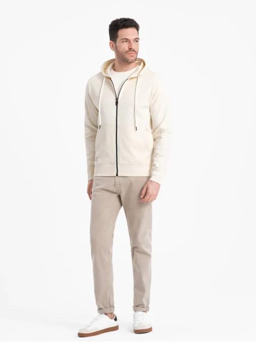 Základní krémová mikina na zip V11 SSBZ-0178