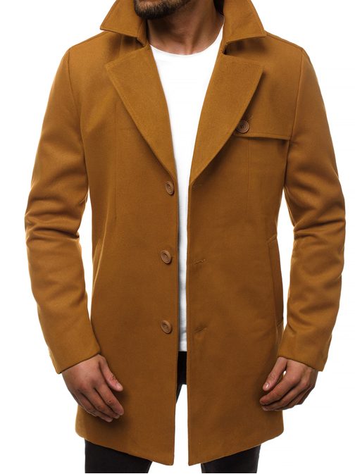 Moderní kamelový pánský kabát N/5922Z