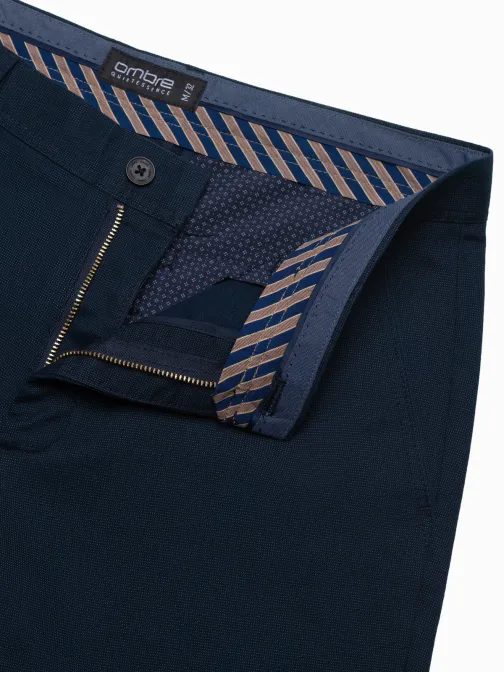 Pánské granátové klasické chinos kalhoty s jemnou texturou V3 PACP-0188
