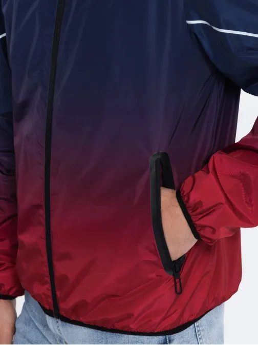 Sportovní přechodná bunda s reflexními prvky modrá v3 om-janp-0105